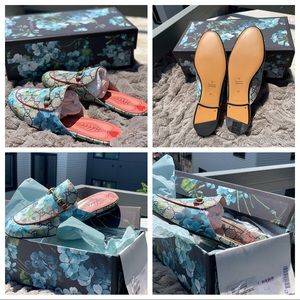 Flower print Gucci slides
